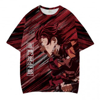 Anime wholesale Custom printed T-shirt  clothes 3d printed pattern  Demon Slayer men's and women's short sleeve T-shirts
