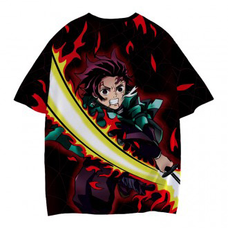 Anime wholesale Custom printed T-shirt  clothes 3d printed pattern Demon Slayer men's and women's short sleeve T-shirts