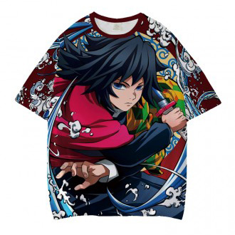 Anime wholesale Custom printed T-shirt  3d printed pattern  Demon Slayer men's and women's short sleeve T-shirts  clothe