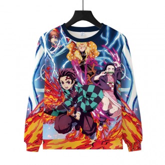 Anime wholesale Demon Slayer Boys And Girls 3D printing custom Hoodie Long Sleeve Cosplay Clothes