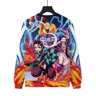 Anime wholesale Demon Slayer Boys And Girls 3D printing custom Hoodie Long Sleeve Cosplay Clothes