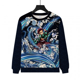 Anime wholesale Demon Slayer Boys And Girls Cartoon Print Hoodie Sweatshirt Long Sleeve Cosplay Clothes