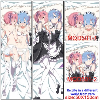 Anime wholesale custom Re:Zero Startion 3D printing Girls Cartoon Pillow Pillowcase 150*50CM