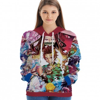 Anime wholesale Custom Demon Slayer 3D Printing Hoodie Unisex Sublimation Sweatshirt Hoodies clothes