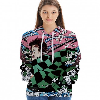 Anime wholesale Custom Demon Slayer 3D Printing Hoodie Unisex Sublimation Sweatshirt Hoodies clothes