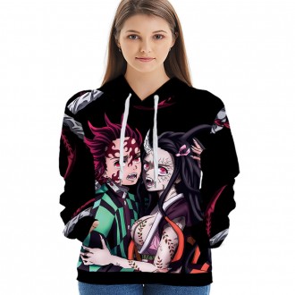 Anime wholesale Custom Demon Slayer 3D Printing Hoodie Unisex Sublimation Sweatshirt Hoodies clothes