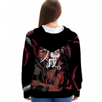 Anime wholesale Custom Demon Slayer 3D Printing Hoodie Unisex Sublimation Sweatshirt Hoodies clothes