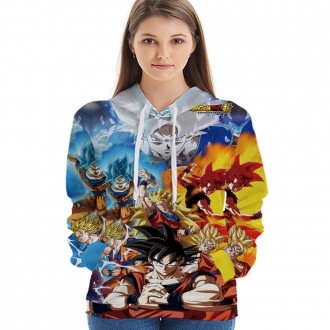 Anime wholesale Custom Dragon Ball 3D Printing Hoodie Unisex Sublimation Sweatshirt Hoodies clothes