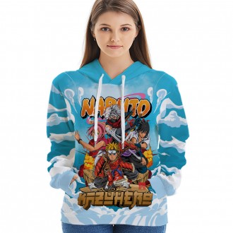 Anime wholesale Custom Naruto 3D Printing Hoodie Unisex Sublimation Sweatshirt Hoodies clothes