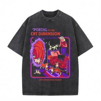 Anime Wholesale 100%Cotton 250G Heavy Washed Solid Color T-Shirt plus size Men's Short Sleeve Oversize t shirt clothes