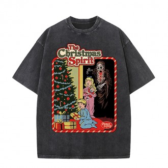 Anime Custom T Shirt Printing With Logo Acid-Wash-T-Shirt Drop Shoulder Oversized T-Shirt Cartoon Wash Water For Old T-S