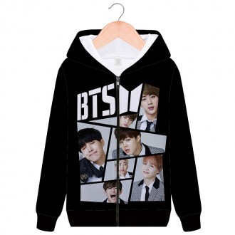 Anime Wholesale Bts Hoodie Polyester Streetwear Sublimation Sweatshirt Hoodies Anime Zip unisex Hoodies clothes