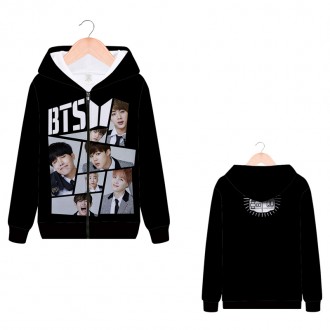 Anime Wholesale Bts Hoodie Polyester Streetwear Sublimation Sweatshirt Hoodies Anime Zip unisex Hoodies clothes