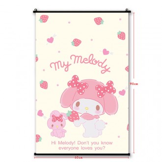 Wholesale Melody Cute Anime Fabric WallScroll for Decoration Poster HDWallpaper Welcome Custom Design 60x90cm