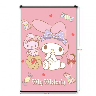 Wholesale Melody Cute Anime Fabric WallScroll for Decoration Poster HDWallpaper Welcome Custom Design 60x90cm