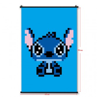 Wholesale Stitch Cute Anime Fabric WallScroll for Decoration Poster HDWallpaper Welcome Custom Design 60x90cm