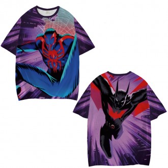 Anime Wholesale Spider man Short Sleeve Polyester Sports T-shirt All Over Printing 3d Digital Printed T-shirt