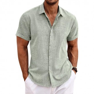 Men's Shirt Button Down Shirt Short Sleeve Casual Shirt for Men Summer Business Casual Dress Shirt