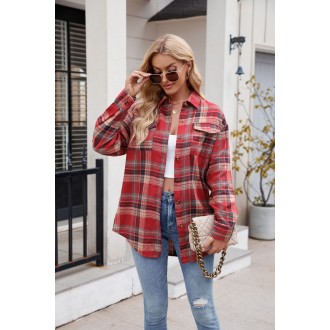 Womens long Sleeve Shirts V Neck Collared Button Down Shirt Tops with Pockets