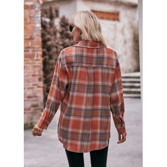 Womens long Sleeve Shirts V Neck Collared Button Down Shirt Tops with Pockets