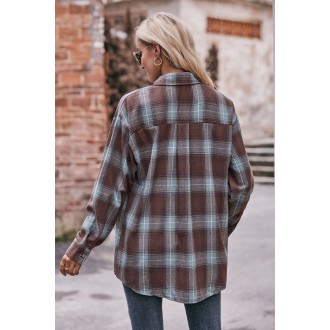 Women's Shirt Plaid long Sleeve Button Down Shirt Casual Summer Blouses Tops